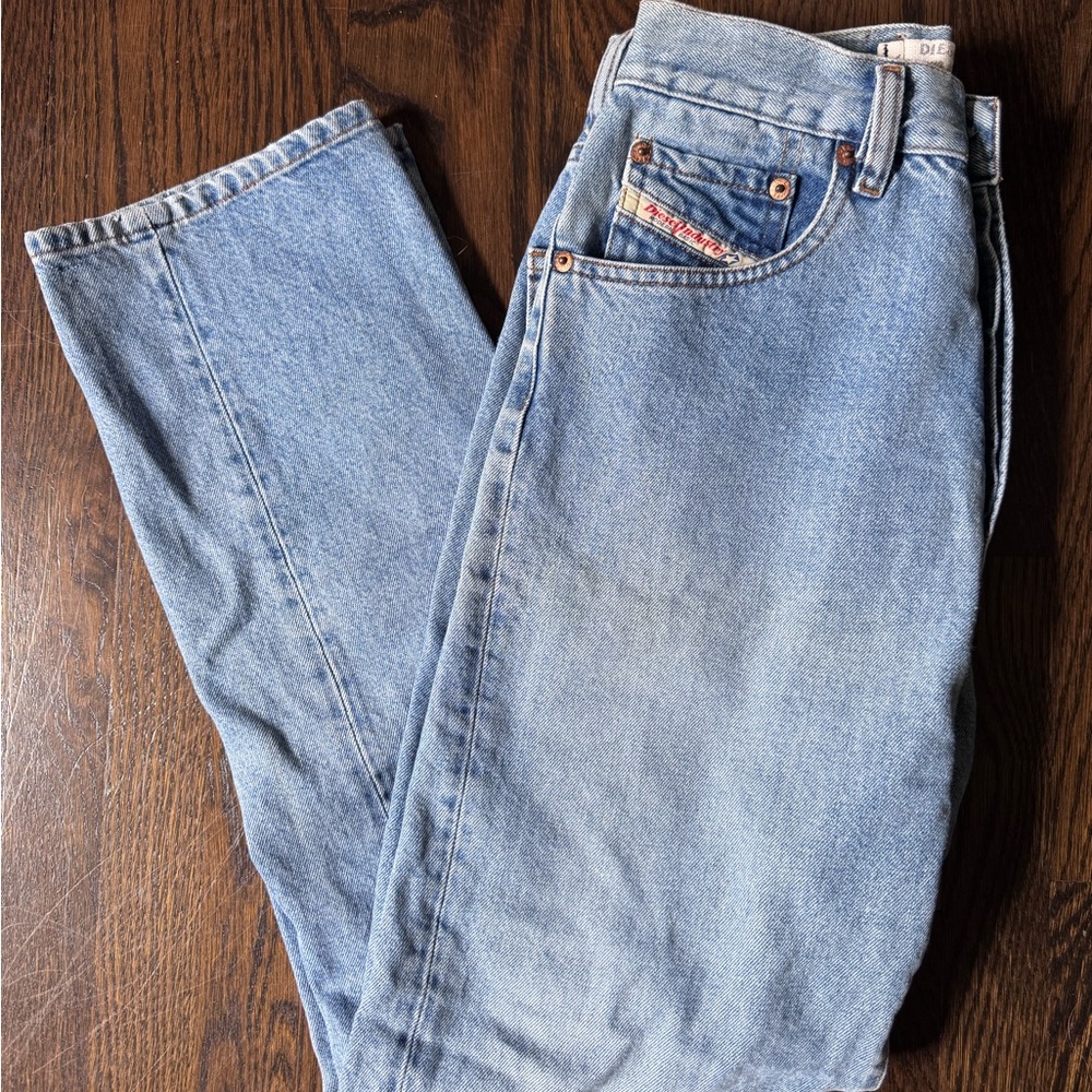 Diesel Women's Light Blue High-Rise Straight Jeans